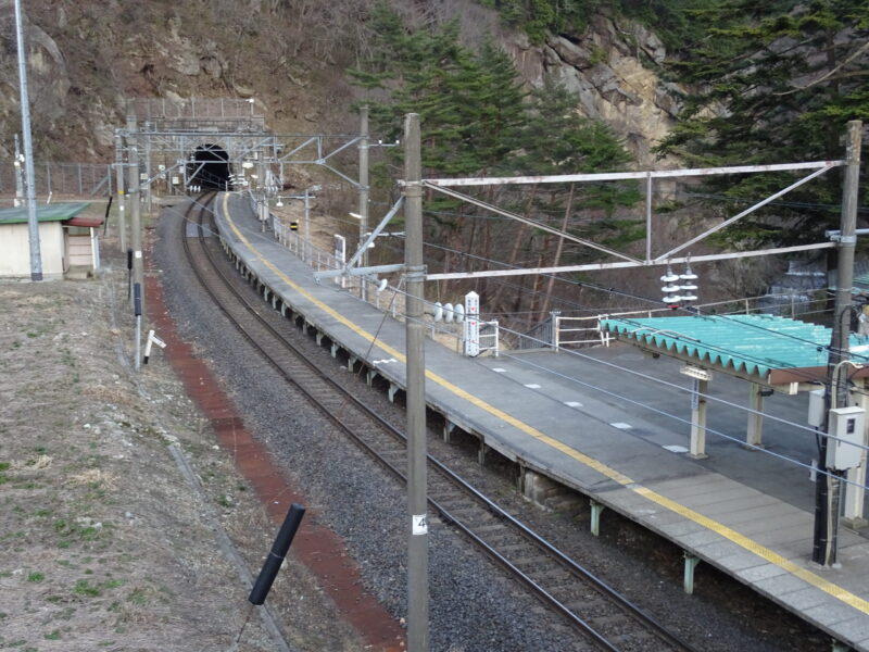 面白山高原駅のホーム全体