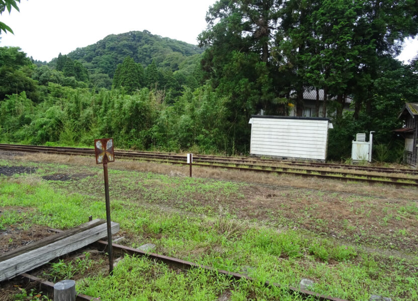 上総中野駅に設置されている小湊鐵道の車止め