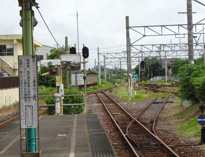 いすみ鉄道とＪＲ外房線の線路