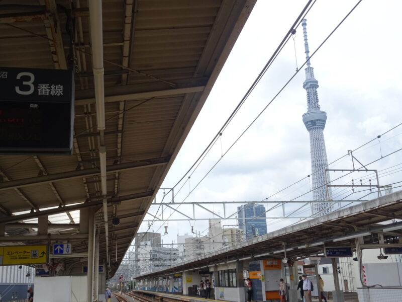 東武曳舟駅から見える東京スカイツリー