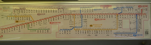 鹿児島本線の路線図