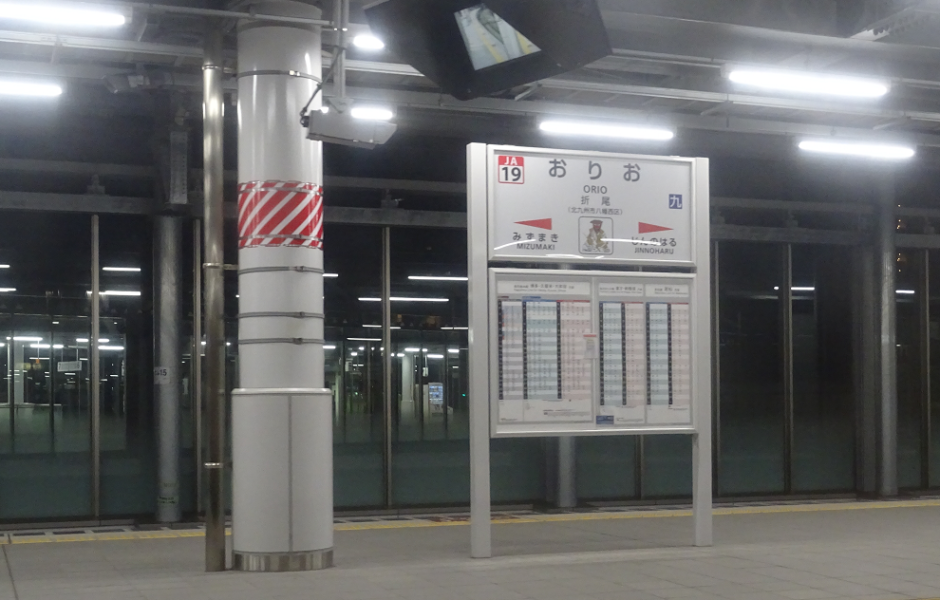 折尾駅の駅名標
