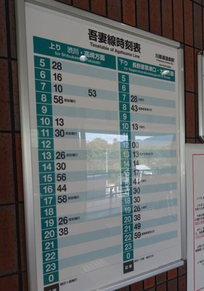 川原湯温泉駅の時刻表