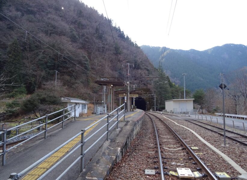 大嵐駅のホーム全体