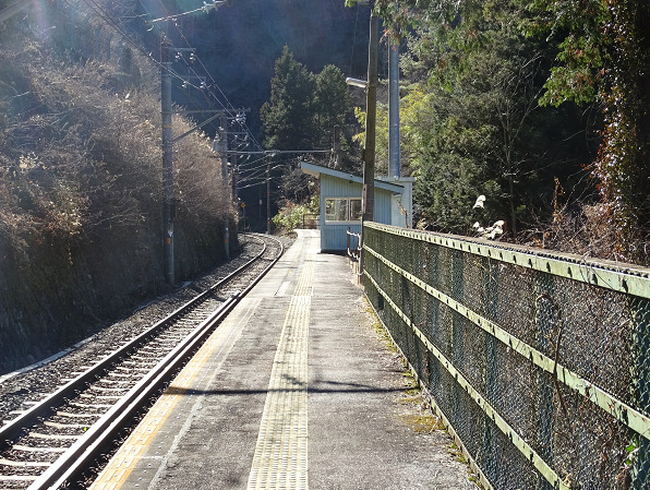 金野駅のホーム端からホーム全体を撮影