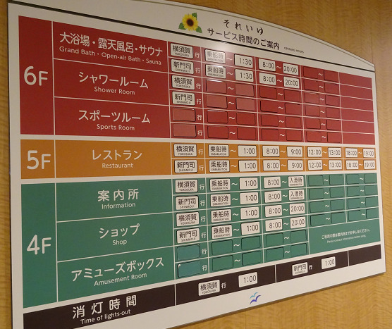 フェリーそれいゆのサービス時間