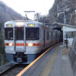 田本駅に到着する豊橋行きの普通列車