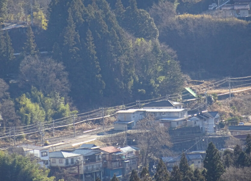 田本地区から温田駅が見える