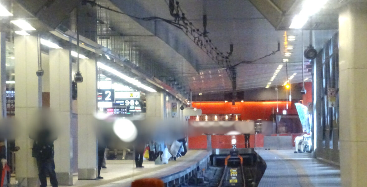 新宿駅に到着する特急さがみ７４号・ＶＳＥ車両