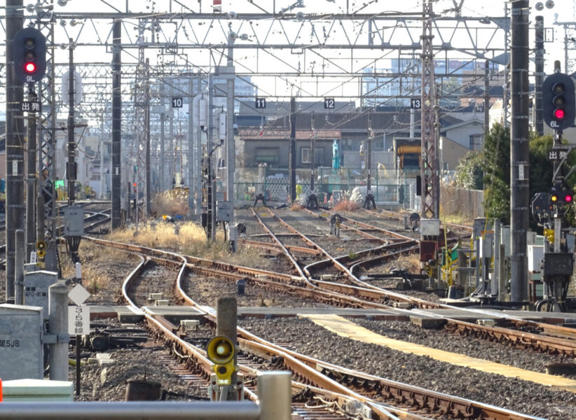 小田急線足柄駅にある留置線・小田原方面