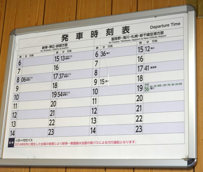 東鹿越駅の出発時刻表