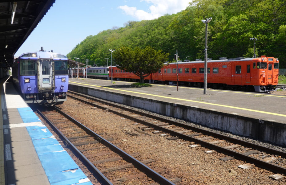 終点の網走駅に到着した特急オホーツク１号