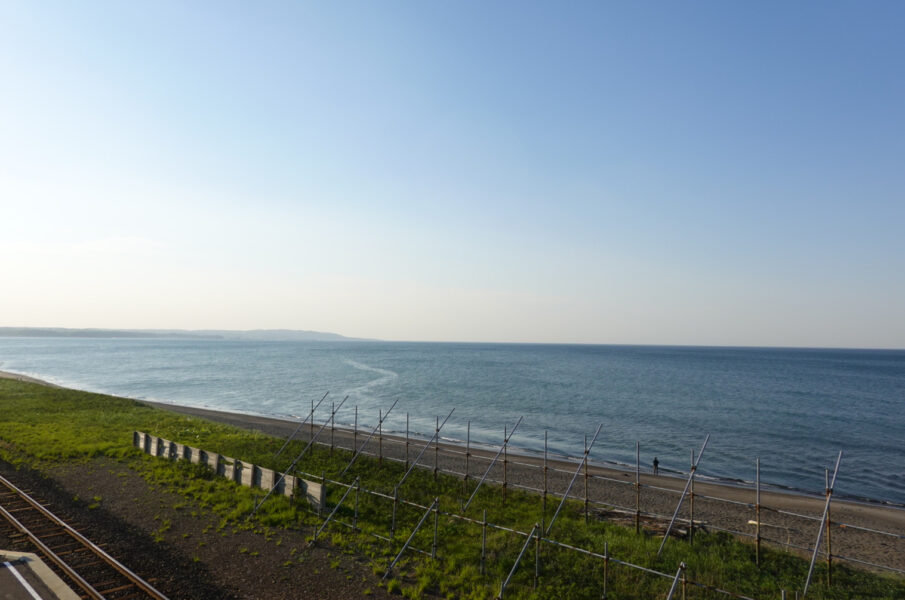 釧網本線・北浜駅展望台からの眺め（オホーツク海＆網走）