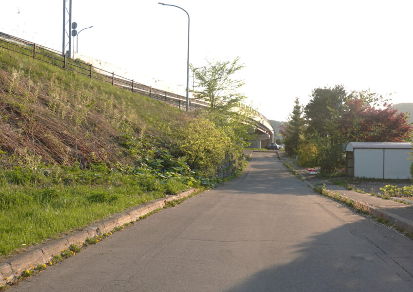 湧網線・大曲仮乗降場から二見ヶ岡駅に続いてた線路跡