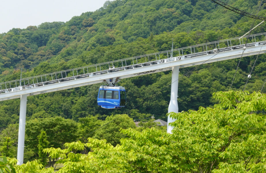 みどり中央駅に向けて走行中のスカイレールの車両