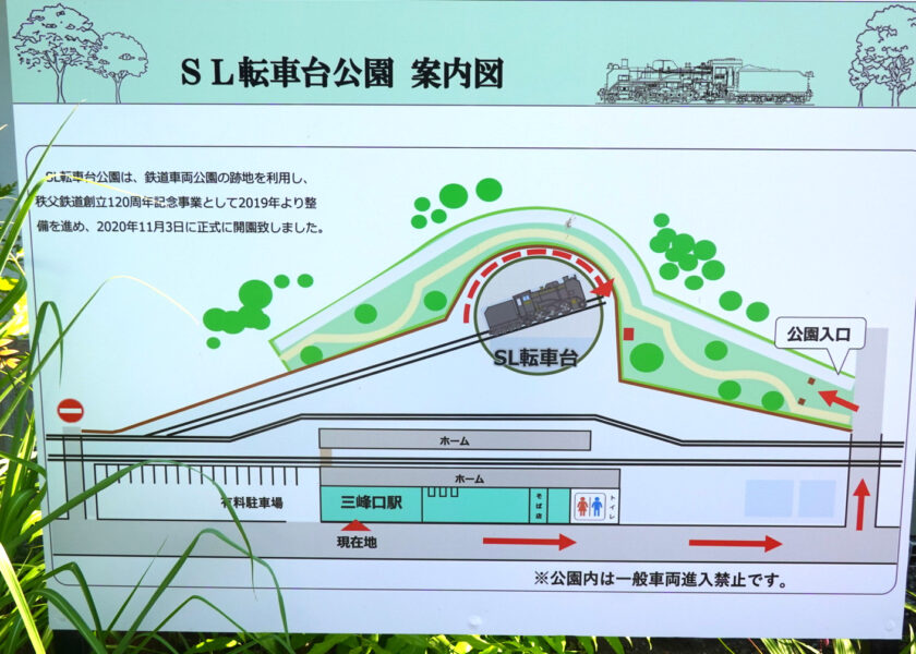 ＳＬ転車台公園の案内図