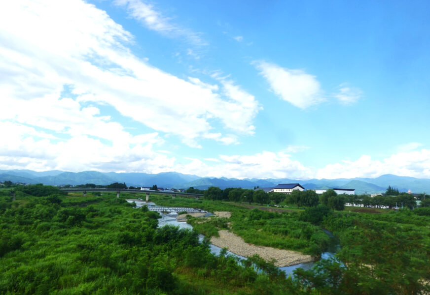 ＳＬばんえつ物語号の車窓・濁川橋梁