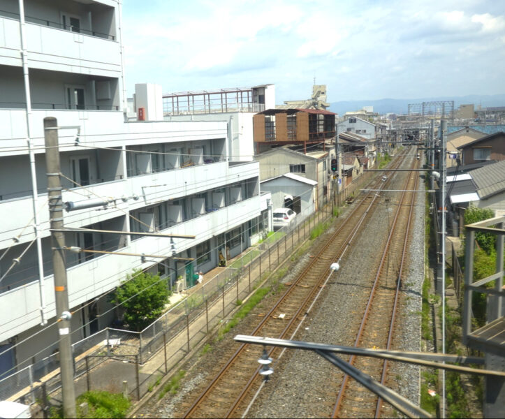 京阪本線の車窓⑦・ＪＲ奈良線と交差