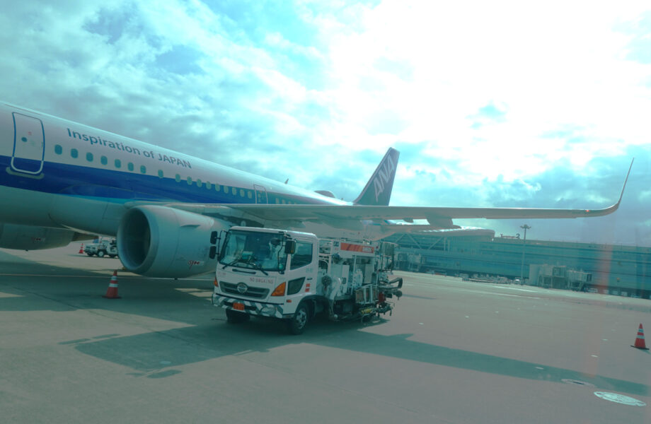 羽田空港到着後はランプバス（ＡＮＡ６９６便）