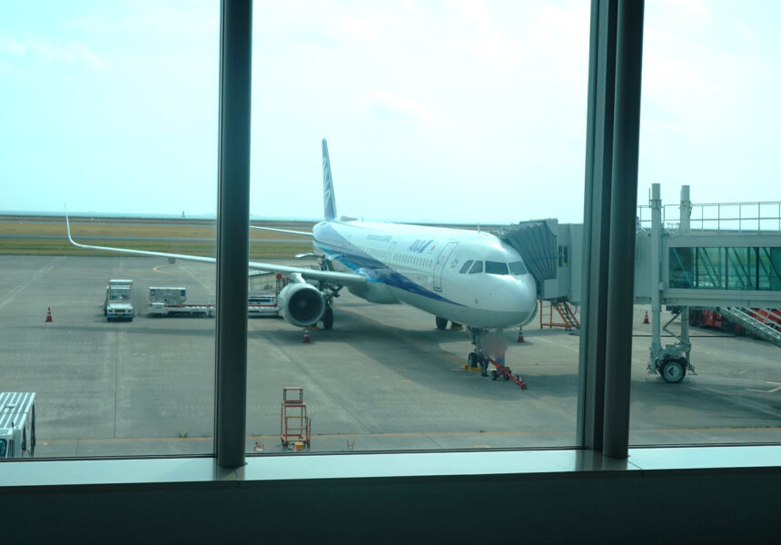 ANA696搭乗前（山口宇部空港・A321）