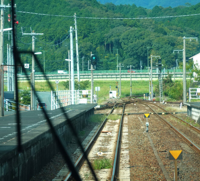 前面展望・伊予大洲駅（特急宇和海１８号）