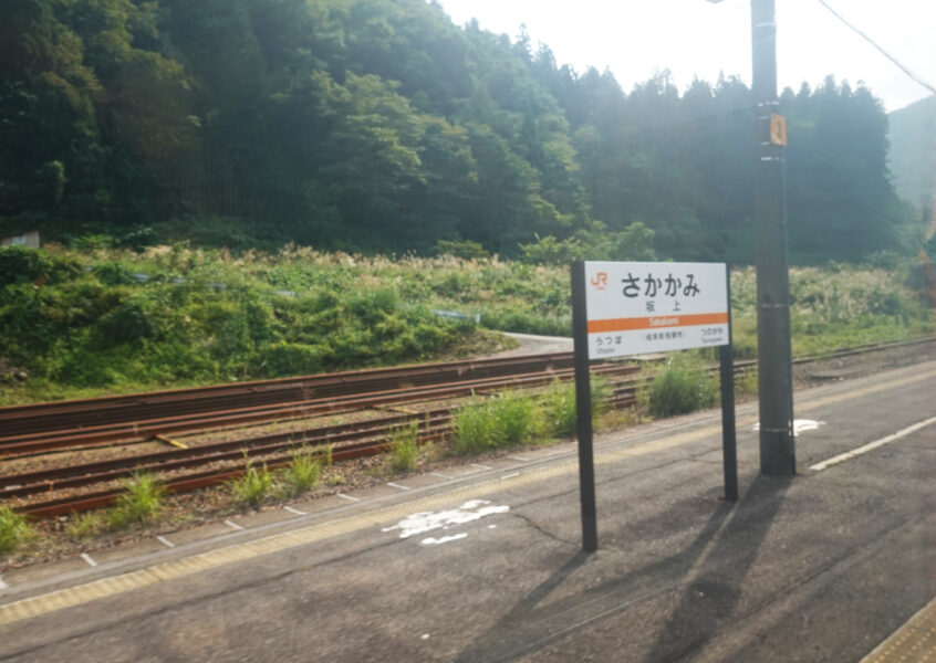 坂上駅通過中（特急ひだ１４号の車窓）