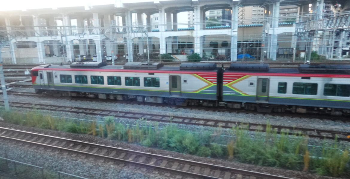 岡山駅出発後（寝台特急サンライズ瀬戸の車窓）