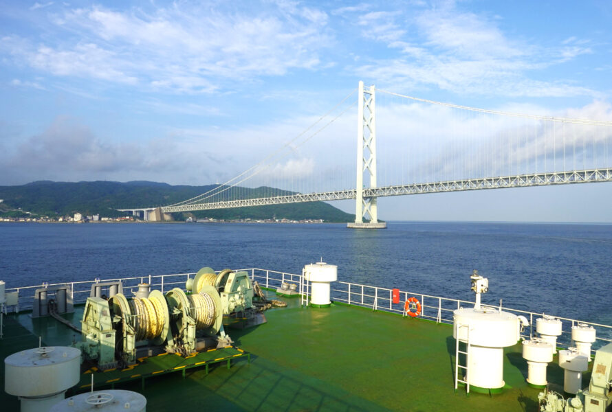 明石海峡大橋②（フェリーきょうと）