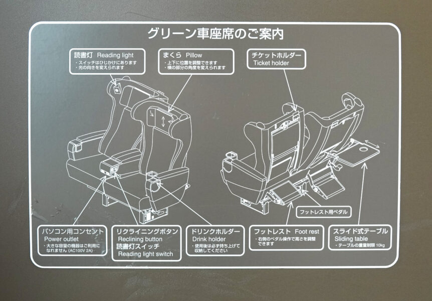 キハ１８３系・グリーン車の座席説明