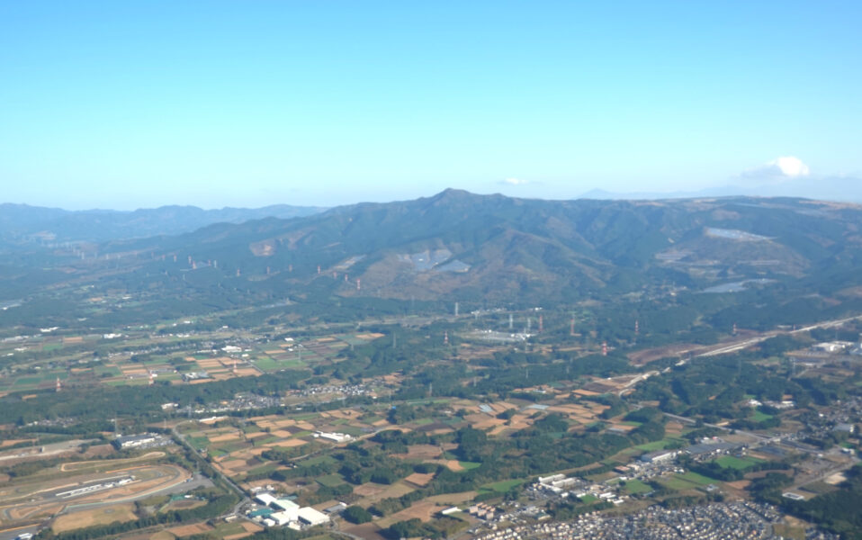 熊本空港離陸　阿蘇