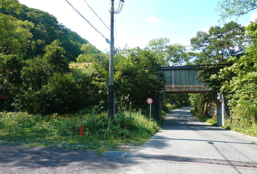 国道291号より連絡通路を見る（土合駅）